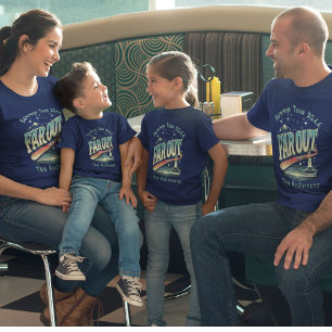 Far Out Man Retro 60’s Slogan Personalised Family T-Shirt
