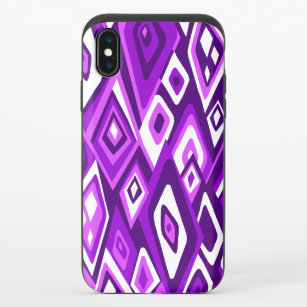 Far Out Retro Abstract Psychedelic - Purple  iPhone XS Slider Case