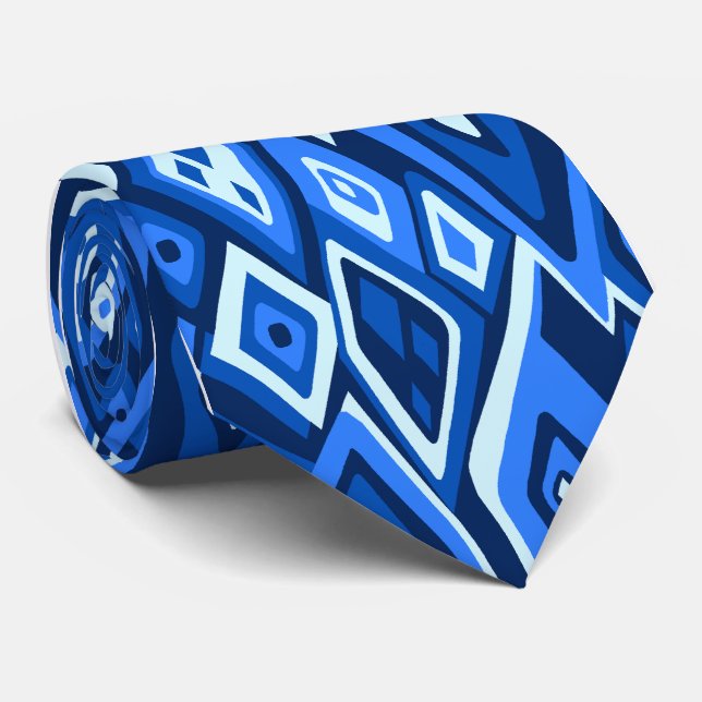 Far Out Retro Abstract Single-side Printed Tie (Rolled)