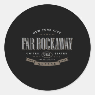 Far Rockaway Queens Nyc Vacation Souvenir Classic Round Sticker