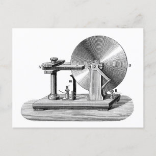 Faraday disc generator postcard