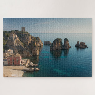 Faraglioni and Tonnara in Scopello, Sicily Jigsaw Puzzle
