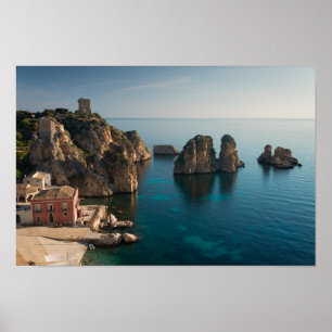 Faraglioni and Tonnara in Scopello, Sicily Poster