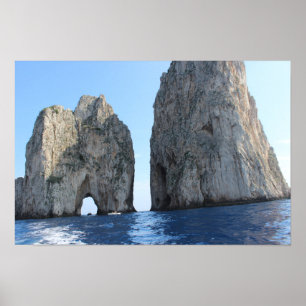 Faraglioni di Capri dal mare Poster fotografico