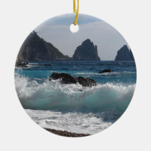 Faraglioni Rock formation on island Capri Ceramic Ornament