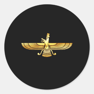 Faravahar Zarathustra Zoroastrian Farohar Farvahar Classic Round Sticker