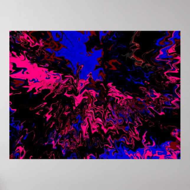 Farbexplosion Blau-Rot Poster (Front)