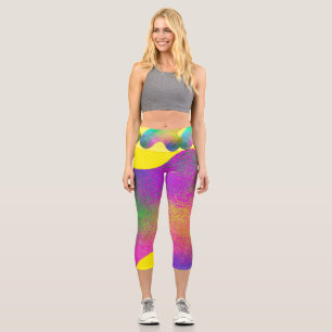 Farbklecks mit bunten gesprenkelten Punkten   Capri Leggings