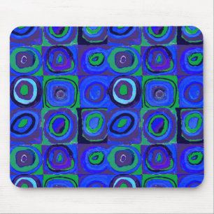 Farbstudie Quadrate Squares Blue Circles Mouse Pad