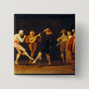 Farce Actors Dancing 15 Cm Square Badge
