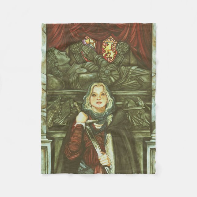 Fare Thee Well Joan of Arc fantasy maiden Fleece Blanket (Front)