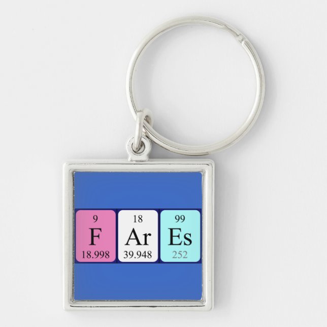 Fares periodic table name keyring (Front)