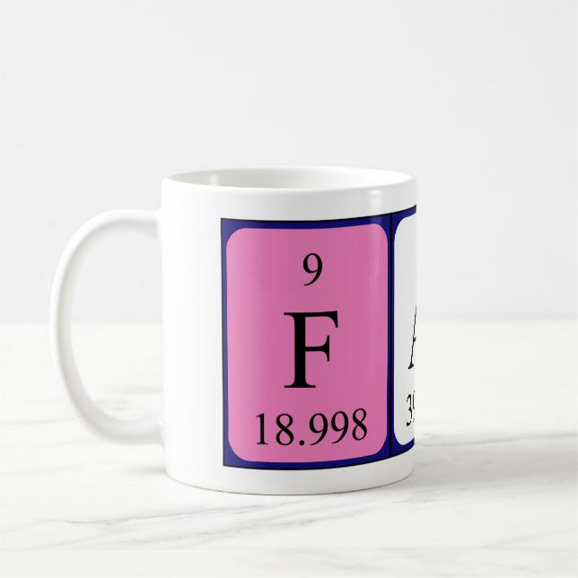 Fares periodic table name mug (Left)