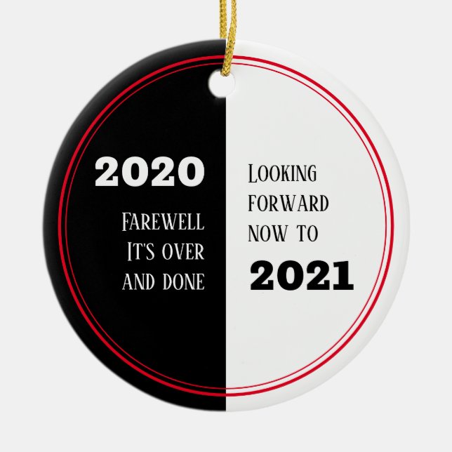 FAREWELL 2020 | Looking Forward 2021 | New Year Ceramic Ornament (Front)