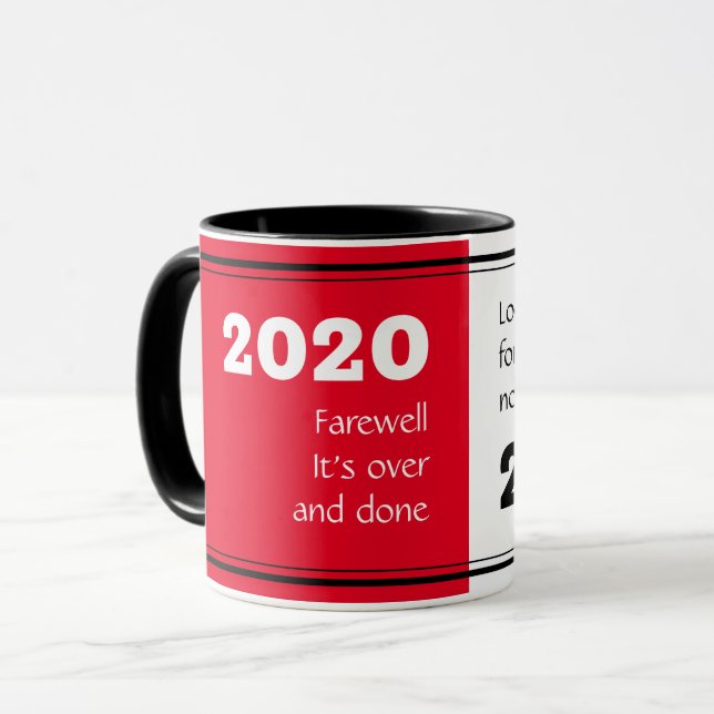FAREWELL 2020 Looking Forward | New Year 2021 Red Mug (Front Left)