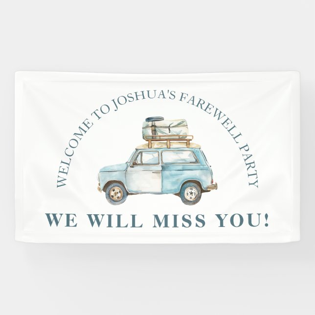 Farewell Car and Luggage Going Away Party Welcome Banner (Horizontal)