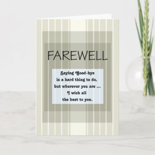 Farewell/Good-Bye Green Stripes Card