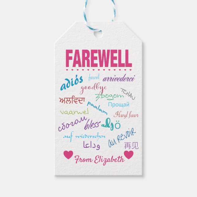 Farewell - Goodbye Leaving Gift Tags (Front)