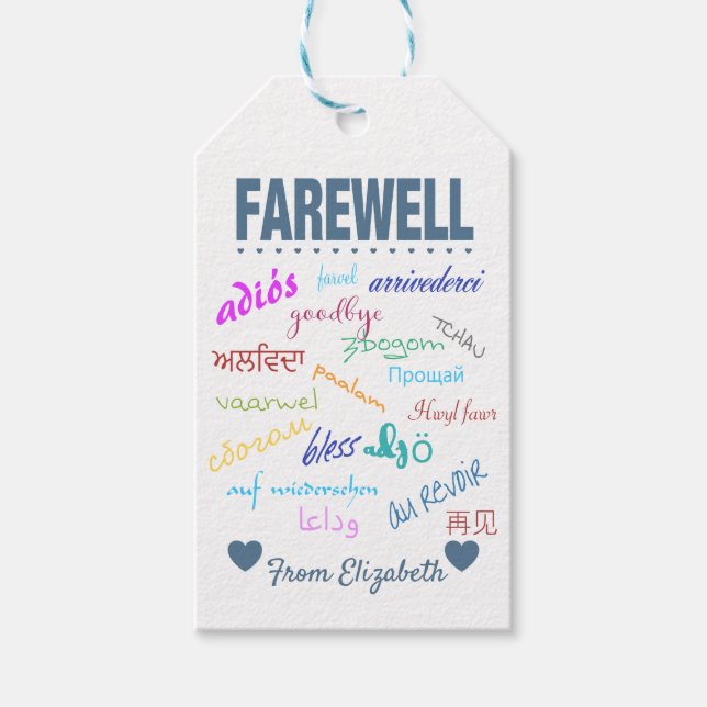 Farewell - Goodbye Leaving Gift Tags (Front)