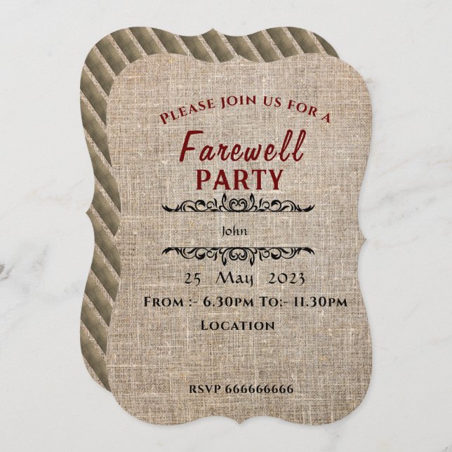Farewell Invitation (Front/Back)