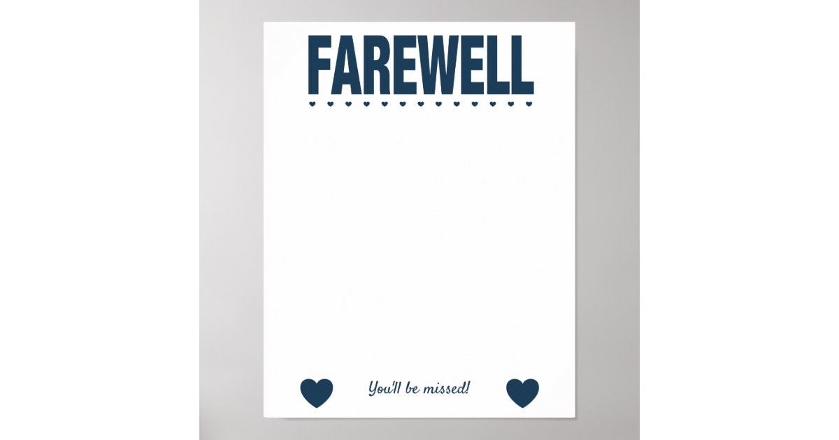 Farewell Leaving Party Guest Book Poster Zazzle