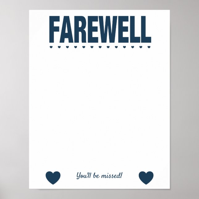 Farewell Leaving Party Guest Book Poster (Front)