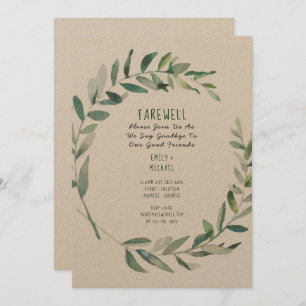 Farewell Leaving Party Invitation Kraft Rustic Art