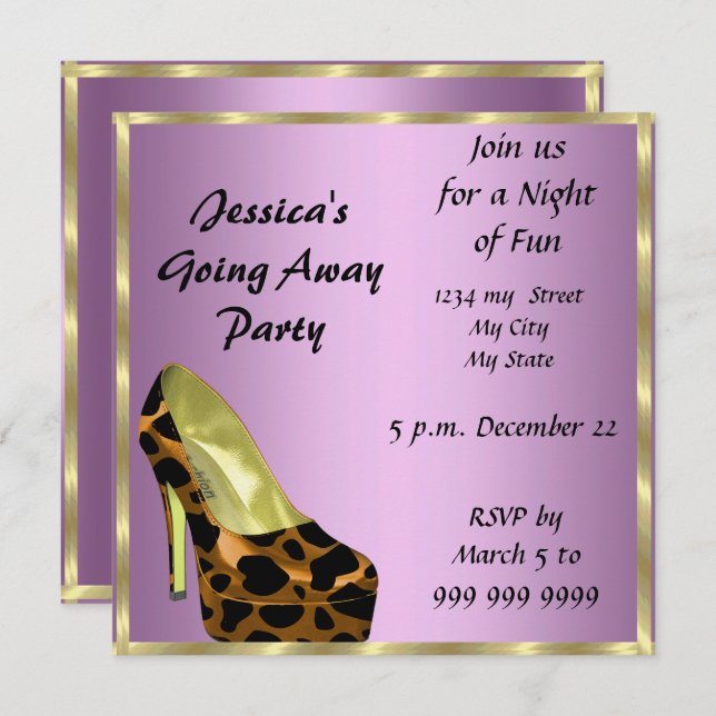 Farewell Party Invitation Card good bye (Front/Back)