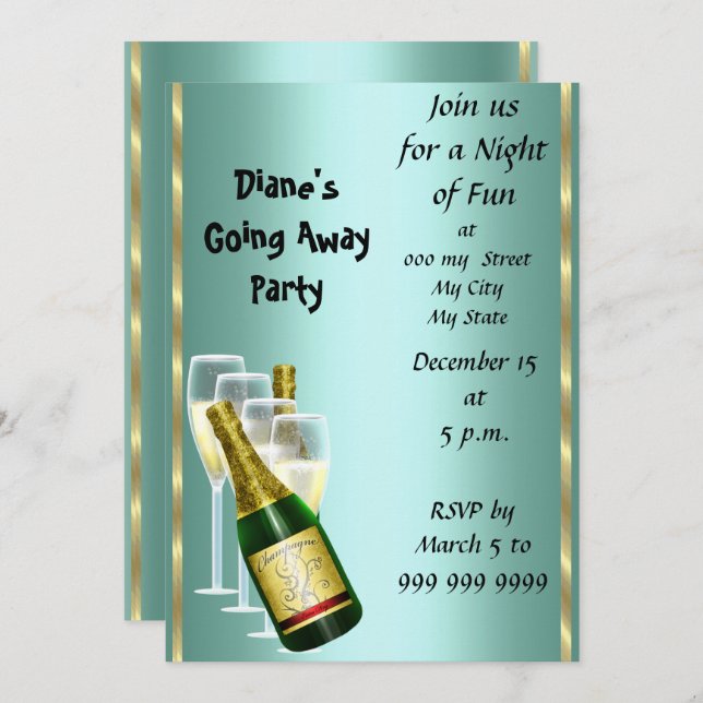 Farewell Party Invitation Card Good Bye (Front/Back)