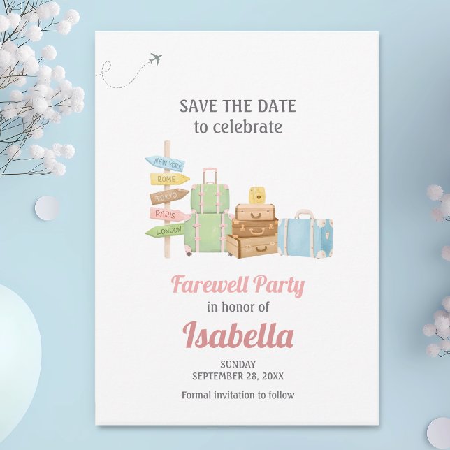 Farewell Party Travel Going Away Save The Date (Creator Uploaded)