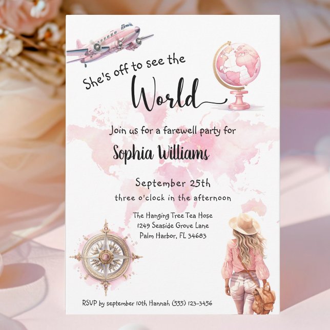 Farewell party world travel going away  invitation (Creator Uploaded)