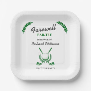 Farewell Retirement Golf Club Wreath Themed Party Paper Plate