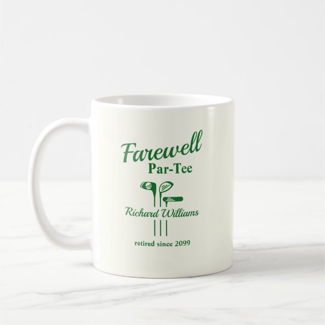 Farewell Retirement Golf Clubs Themed Par Tee Coffee Mug (Left)