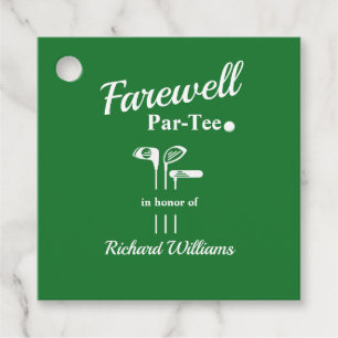 Farewell Retirement Golf Clubs Themed Par Tee Favour Tags