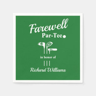 Farewell Retirement Golf Clubs Themed Par Tee Napkin