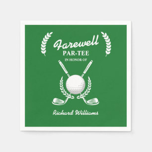Farewell Retirement Golf Clubs Wreath Themed Party Napkin