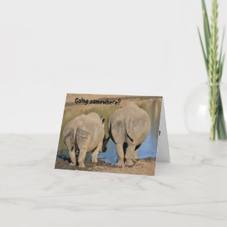 Farewell South Africa Rhinoceros Card