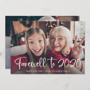 Farewell to 2020   Happy New Year 2021 Two Photo Holiday Card