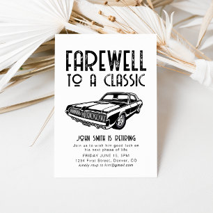 Farewell to a Classic Retirement Car Party Invite