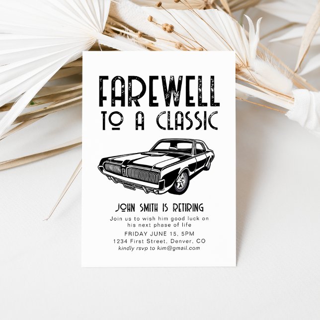 Farewell to a Classic Retirement Car Party Invite (Creator Uploaded)