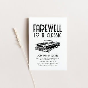 Farewell to a Classic Retirement Car Party Invite