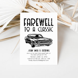 Farewell to a Classic Retirement Car Party Invite