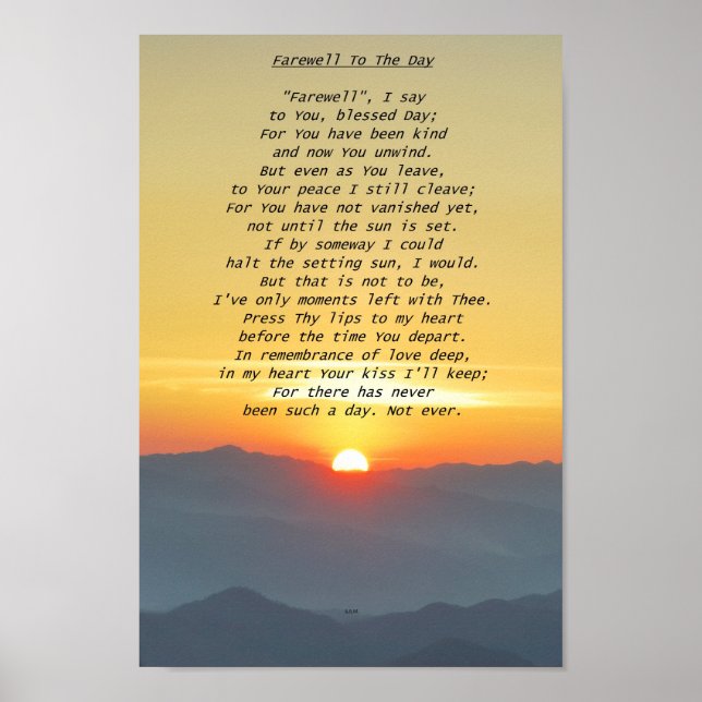 Farewell To The Day Poster (Front)