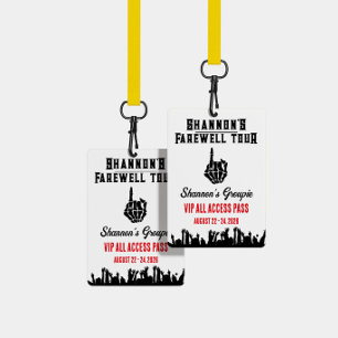 Farewell Tour, Music Festival Bachelorette Weekend ID Badge