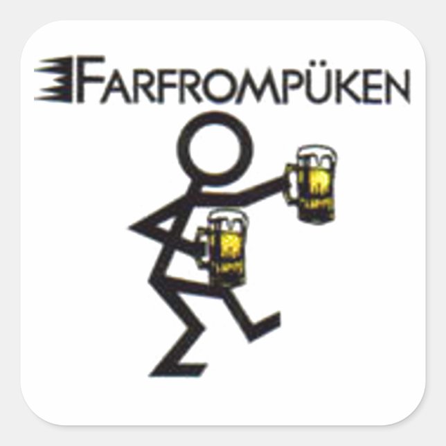 farfrompüken square sticker (Front)