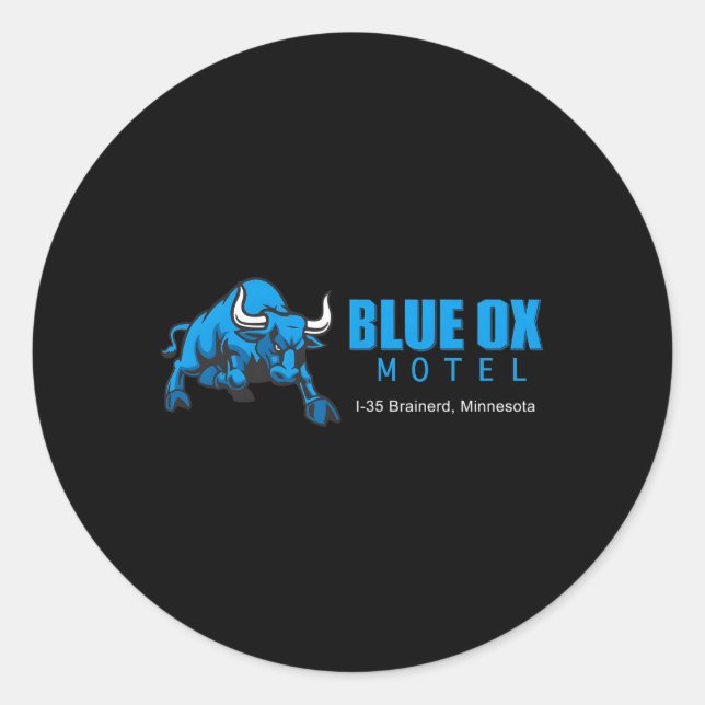 Fargo Blue Ox Motel Movie Classic Round Sticker (Front)