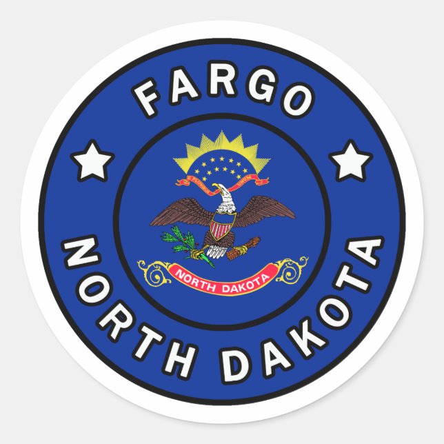 Fargo North Dakota Classic Round Sticker (Front)
