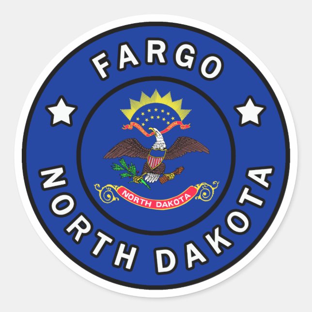 Fargo North Dakota Classic Round Sticker (Front)