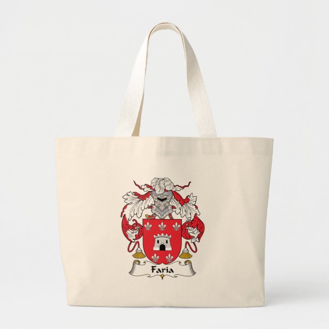 Faria Family Crest Large Tote Bag (Front)