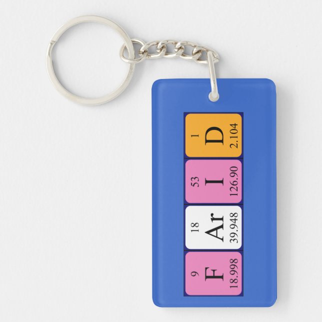 Farid periodic table name keyring (Front)